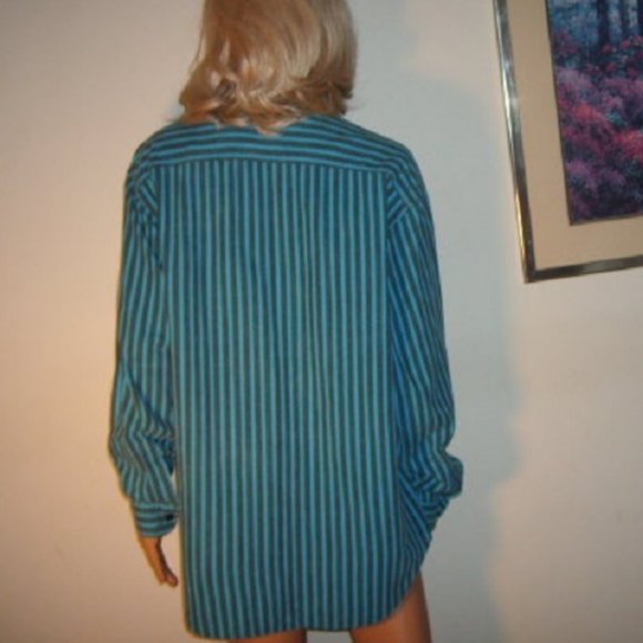 Western Shirt Levis Sutter Creek Men's M Turquoise Flannel Women's L Vintage - Picture 3 of 3